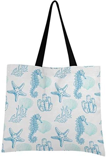 Visesunny Women Extrage Голема торба со голема торба со сина starвездичка морска морска вода рамо торбички дами плажа патување еднократно