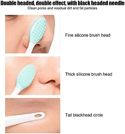 Четка за чистење на силиконски нос, лесен зафат на силиконски чистење на носот двострана чистење на црни глави за дома за салон