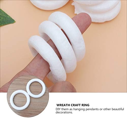 Pretyzoom 12 парчиња пена од венци форми рамка за занаетчиски прстени бели полистирен пена кругови за празници од влезната врата