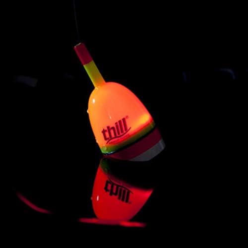 Thill Splash Brite осветлен боб за риболов, лизгачки лизгач на лизгачот, се осветлува на контакт со вода, 1/8 мл, големи