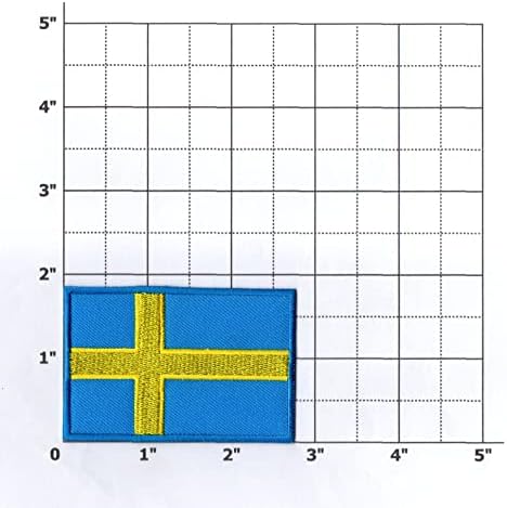 Прво нешто од Шведска знамето лепенка на мало извезено за капаче за кошула со кошула, ранец на ранец на капакот на капакот на
