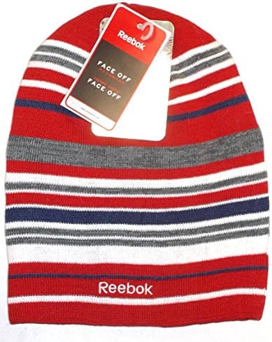 Reebok NHL Вашингтон Капитал се соочува со долга плетена капа без мавта - црвена