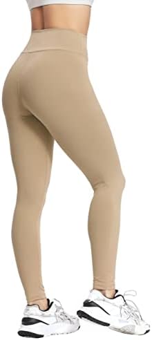 Валандски хеланки со високи половини за жени меки затегнати стомачни контролни вежбање јога пантолони со една и плус големина