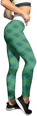 Руиј јога хеланки за жени со високи половини, зелени панталони за зелени панталони на Свети Патрик