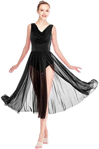 Елидор лирски танц фустан без ракави леотарски чиста здолниште со модерни балетски носии за балерина