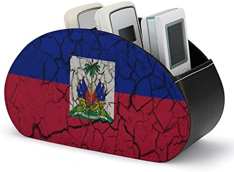 Гроздобер Хаити Флеј Кожа далечински управувач на далечински управувач Смешно кутија за складирање на кутии за десктоп организатор со 5