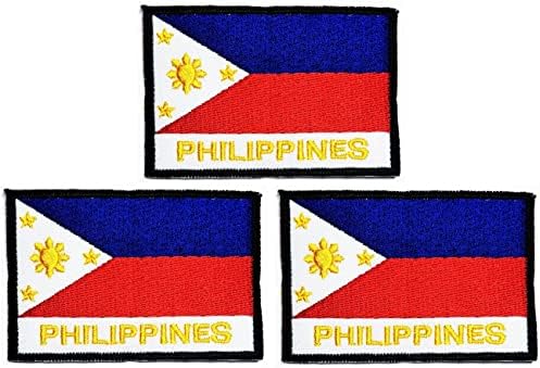 Кленплус 3 парчиња. 1. 7Х2, 6 ИНЧИ. Филипини Знаме Закрпи Национално Знаме Земја Воена Тактичка Везена Апликација Железо На Лепенка