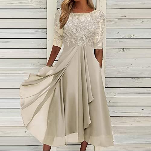 Мајка на невестата фустан за свадбени чипка аплики 1/2 ракави високи ниски шифонски лажички вратот формални вечерни фустани
