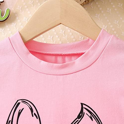 Девојки летна блуза Деца дете бебе девојки пролетно лето печатење зајаче зајаче кратки ракави облека за маица