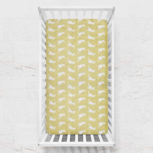 Креации на Пем Грејс 3 Парче сет за постелнина за креветчиња со мед, кенгур, жолта | Бело
