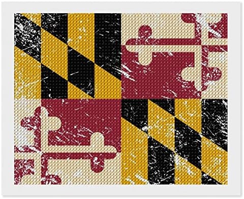 Мериленд Државниот Знаме Дијамант Сликарство Колекции 5D DIY Целосна Вежба Кристал Уметност Ѕид Декор За Возрасни 16 x20