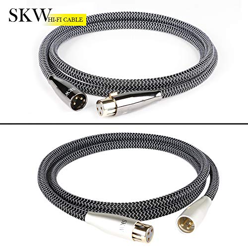 Skw high End WG Series A Pare A Wallanced XLR машки до XLR Femaleенски 3 пински микрофон кабел 10ft/3m