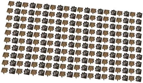 X-Dree 200pcs 9 mm квадратни во форма на бронзен тон на бронзен тон за сноп-книги за занаетчиски занаети (200 пар