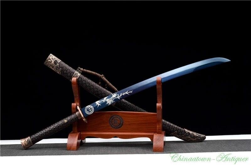 Меч GLW Кинески меч handaандао пролетен челик печен сина боја целосна битка подготвена остри 4699