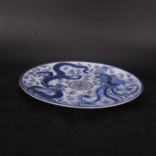 Xialon 10.2 Кинески сино бел порцелан Кинг Qianlong Dragon Foenix Design Pole