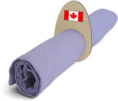 Азиеда 5 x „канадско знаме“ дрвени прстени/држачи на салфета