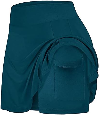 Женско тениско здолниште со џебови со високи половини голф за тренингот здолниште Брзи суви атлетски здолништа кои трчаат шорцеви