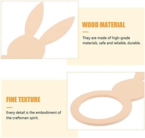 Вудски декор Велигденски зајаче дрвени салфетки прстени: 15 парчиња цртани филмови за зајаци од салфетка, дрвена салфетка прстени украси за Велигденски свадбени ве