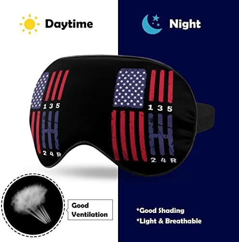 Влечење тркачки автомобил трки Американско знаме за спиење маска мека маска за слепи очи со прилагодлива лента за мажи жени