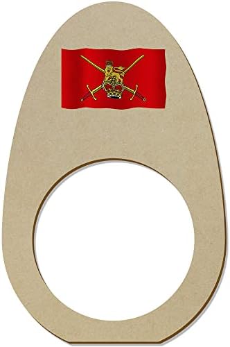 Азиеда 5 x 'Знаме на британската армија' дрвени прстени/држачи за салфетка