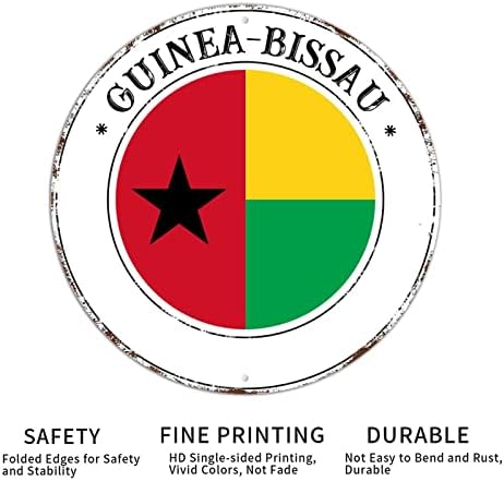 Гвинеја Бисау Национално знаме метални венци знаци шик стил алуминиум метален венец знак wallидна уметност виси декор, 'рѓос, бездороден