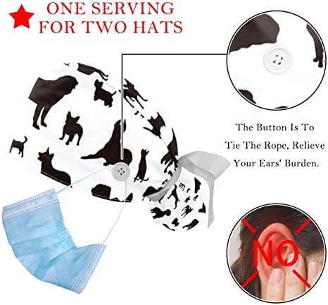 Крава црно бело работно капаче со копче и џемпери 2 парчиња за еднократна употреба хируршка хирургија Капчиња за конска опашка,