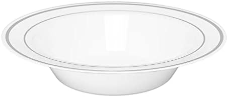Пластични Чинии За Супа-7,5 | Исечени | Бело Сребро | Пакување од 10