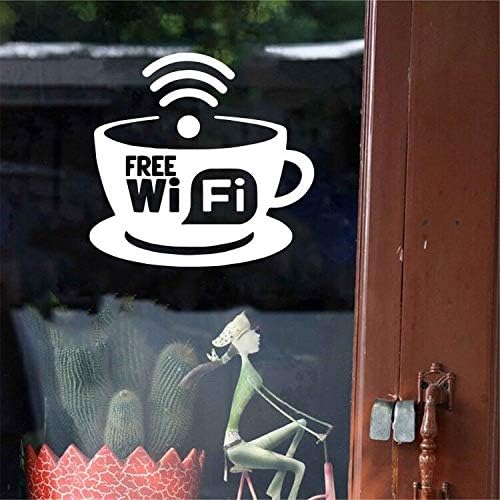 Слободен WiFi Знак Ѕид Налепници За Продавница Стакло Врата Прозорец Налепници Кафе Ресторан Бар Паб Продавница Мурали АД06