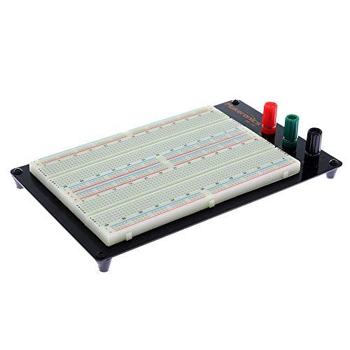 Makeronics Solderless 1660 Tie-Points Breadboard со алуминиумска задна плоча за коло/Arduino/Raspberry Pi Прототипирање напојува со Makeronics