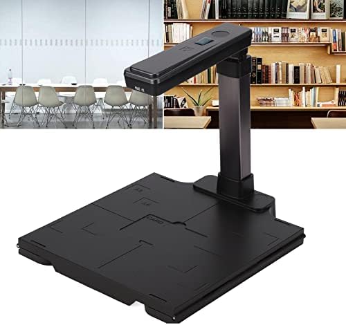 Камера за документи, скенер за книги на книги над глава HD 5MP Преносен USB Doc CAM, големина на улов на A4 со LED светло за книги