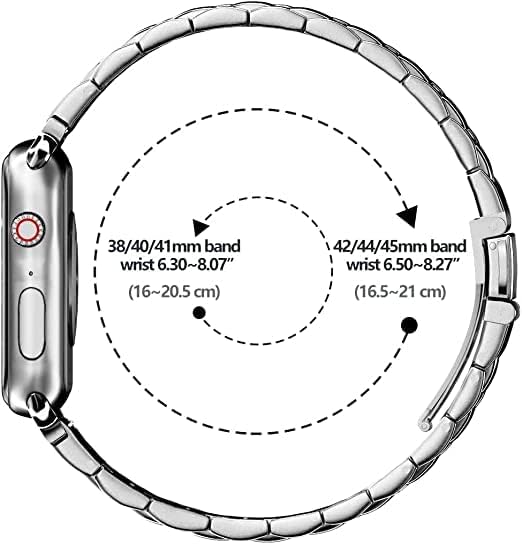 Cueplo Тенок Бенд Компатибилен со Apple Watch Band 40mm 38mm 41mm 42mm 44mm 45mm 49mm, Деловен Метален Ремен Од Нерѓосувачки Челик