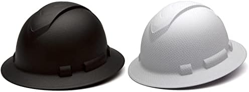 Pyramex Ridgeline Full Rid Hard Hat, суспензија со 4-точки на растет, мат црна графитска шема и пирамекс Ridgeline ФОЛЕМЕД ЦЕЛОТ