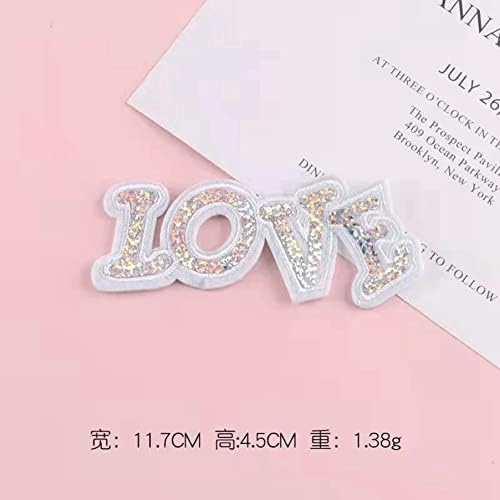 Симпатични sequins Love Girl Letters Patch, kawaii Iron on/Sew на сјајни закрпи, модни додатоци за апликација за здолништа