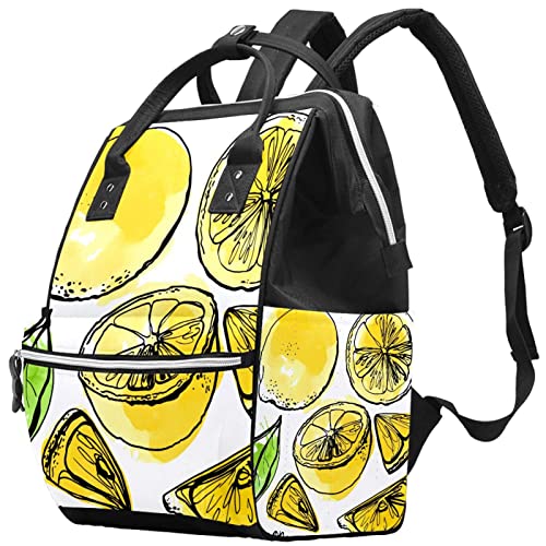Цитрусно Овошје Жолта Лимонска Пелена Торбички За Торби За Мумии Ранец Со Голем Капацитет Торба За Пелени За Нега На Бебиња