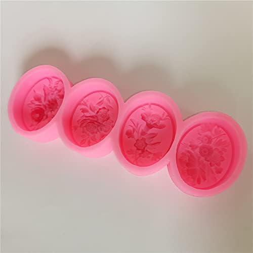 Одлична мувла четири кариес сапун калап една мувла за 4 различни цветни сапуни што прави DIY природен цвет силиконски сапун калапи миризлива