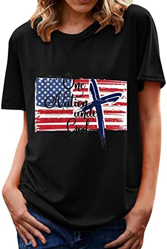 uikmnh женски врвови летни знамиња со кратки ракави со памучна маица со кратки ракави, баги кошула