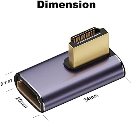 AreMe 8K HDMI 2.1 Прав Агол Адаптер, Лево&засилувач; Десно 90 Степен И 270 Степен HDMI Машки НА HDMI Женски Продолжувач Конектор Алуминиумска