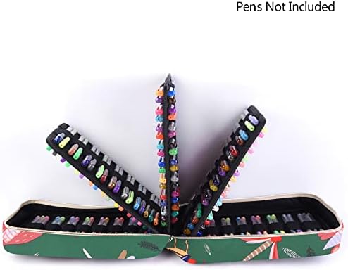 Слот за држач за молив на молив - има 202 обоени моливи или 136 гел пенкала со затворање на патент - Организатор на полиестер со голем капацитет