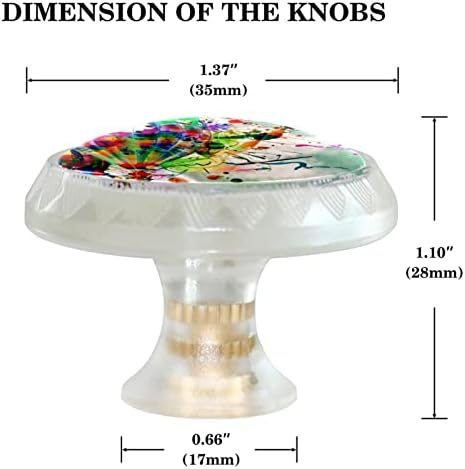 Пакет Tbouobt 4 - Хардверски копчиња за кабинет, копчиња за ормани и фиоки, рачки за фустани на фарма, апстрактна уметничка боја топла топка