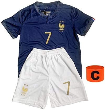 Фудбал Jerseyерси за момчиња Обичен деца Фудбалски кошула кратки младински униформи на навивачи дресови за млади за големи момчиња