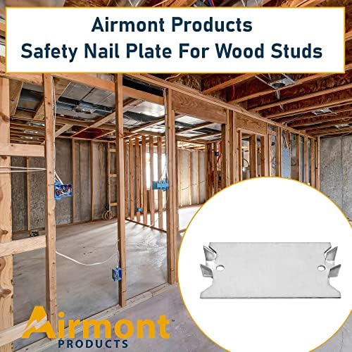 Производи на Airmont AP-12061, Безбедносна плоча за нокти за столпчиња од дрво 16-мерач челик, 1,5 x 2,5 инчи, Заштитете водовод