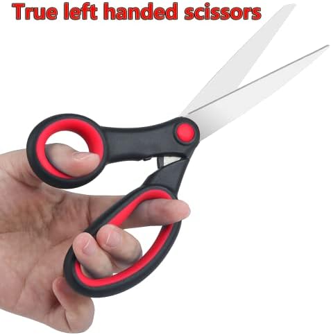 Ножици со лева рака на елекки за возрасни деца Студент СИТЕ ЦЕЛ, 8 Лефички ножици од не'рѓосувачки челик за канцелариски домашни