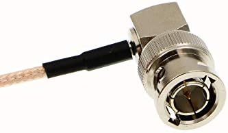 Uonecn rg179 десен агол bnc на десен агол DIN 1.0/2.3 мини BNC 75Ohm Коаксијален кабел за видео кабел за шатл на BlackMagic Hyperdeck