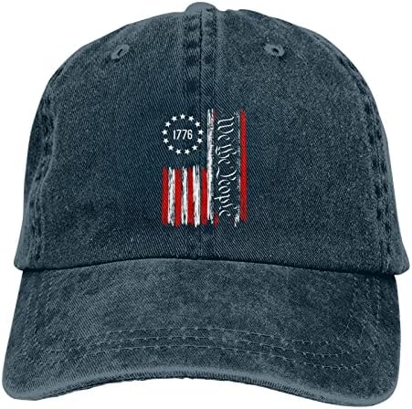 Дену 1776 година Ние луѓето патриотски американски устав Бејзбол капа Маж Какет за миење на прилагодлива капа за камиони за камиони