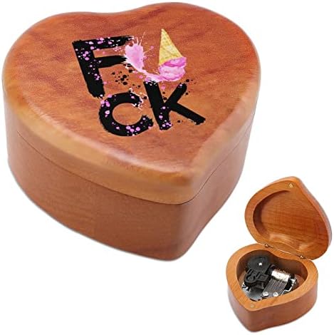 Ебам сладолед дрвена музичка кутија срце облик на ветровито музичко кутија гроздобер дрвена часовна музичка кутија подароци