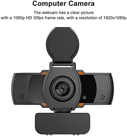 Dpofirs 1080p Веб Камера, 360° РОТАЦИЈА USB Камера Со Заштитен Капак, USB Компјутер Веб Камера Вграден Микрофон За Win10/7/8/Виста / Андроид/ОС