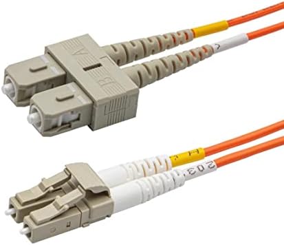 SpeedyFibertx - 1 -пакет 35 метар мултимод OM1 Duplex SC до LC Fiber Patch Cable, Corning OM1 62.5/125 Оптички влакна, портокалово кревач на