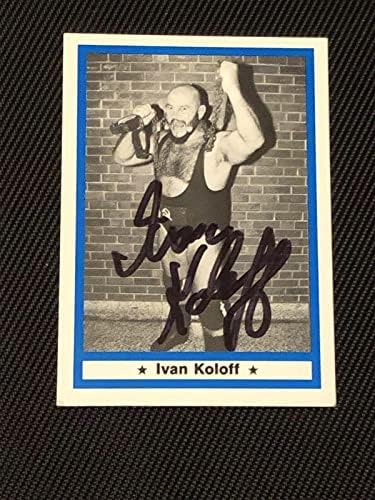 Иван Колоф 1991 Замислете ги легендите за борење потпишана со автограмирана картичка - Автограмирани фотографии во борење