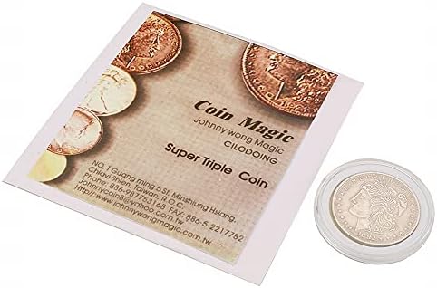 ZQion Super Triple Coin од Johnони Вонг монети магични трикови монети трик што се појавува како исчезнува илузии на блиски