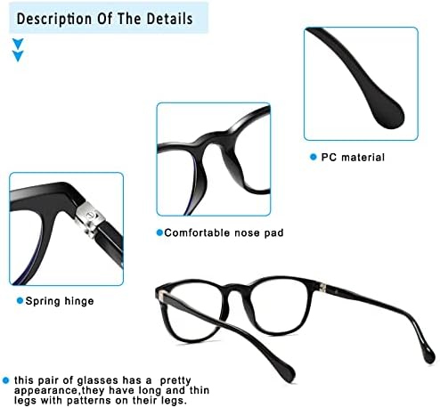 Lirbbur 3 Pack Прогресивно мултифокус очила за читање мажи и жени Читатели на компјутерски светло блокирање на анти -очите